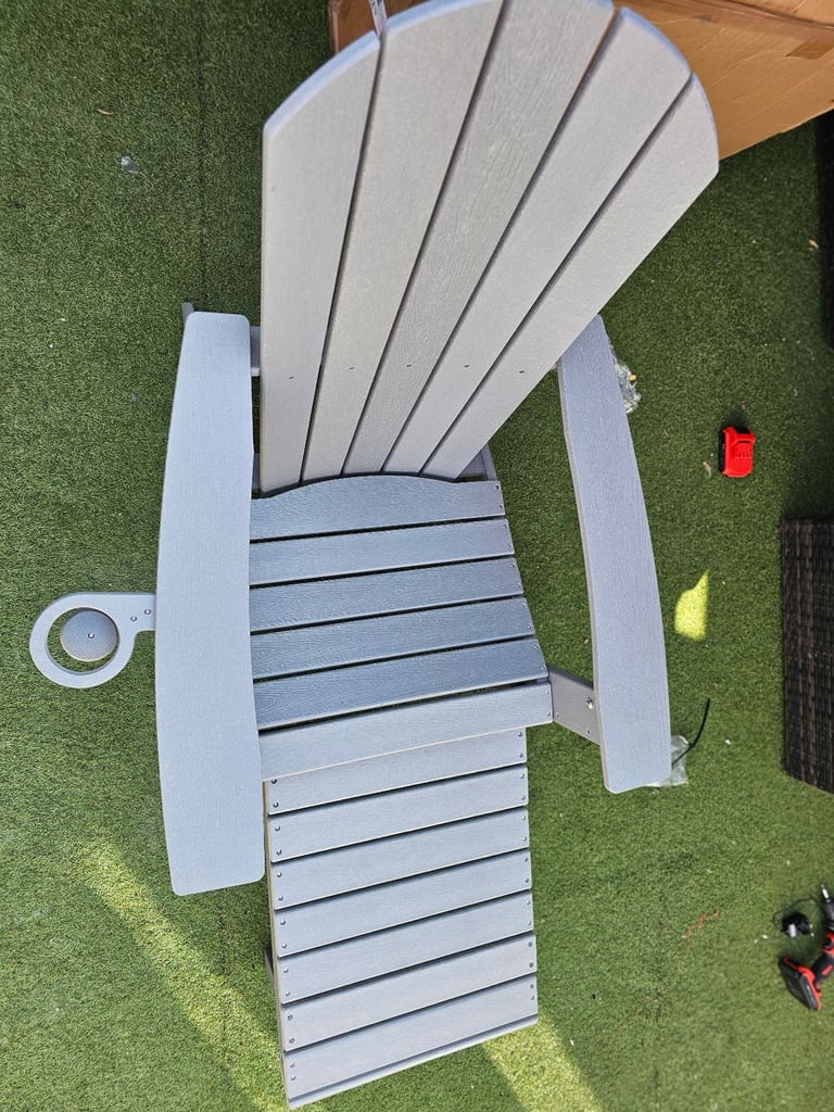 Grey Garden Chair with Footstool new for sale RRP £130