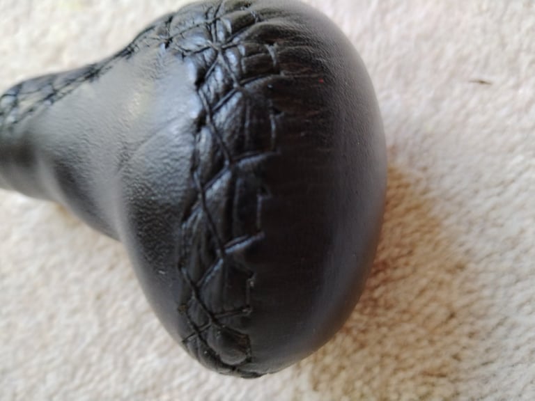 image for Black leather car gear knob