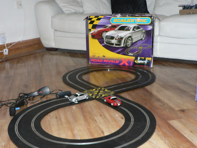 SCALEXTRIC ROAD RIVALS X1 Advanced Track System + Rare Batmobile and Police Car
