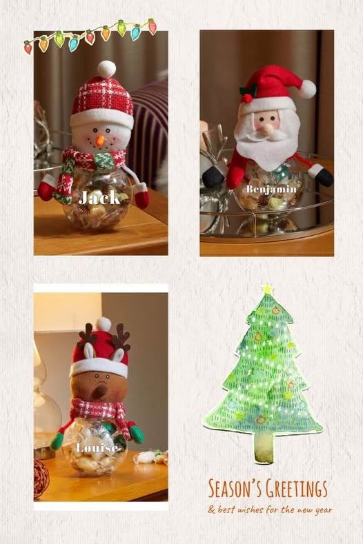 Treat Jar Snowman /Reindeer /Santa