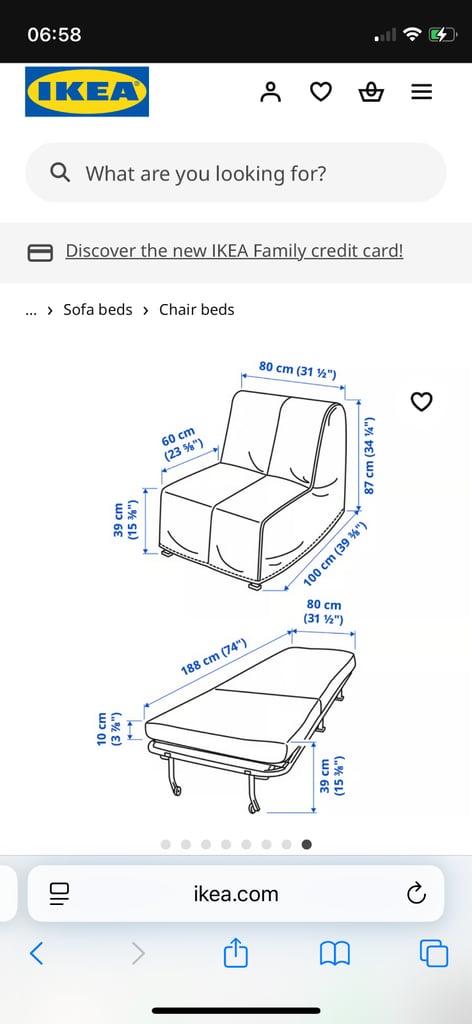 IKEA Lycksele Chair Bed with Cover