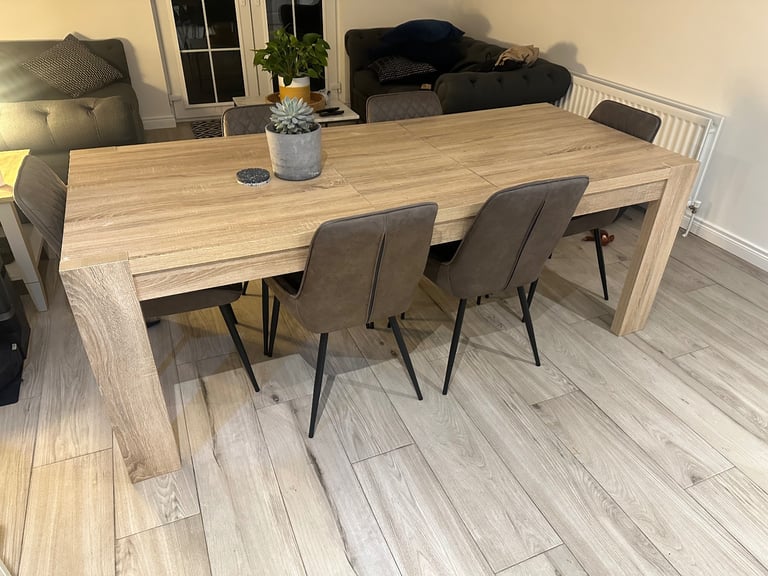 image for Dining table large extendable from Next light oak 