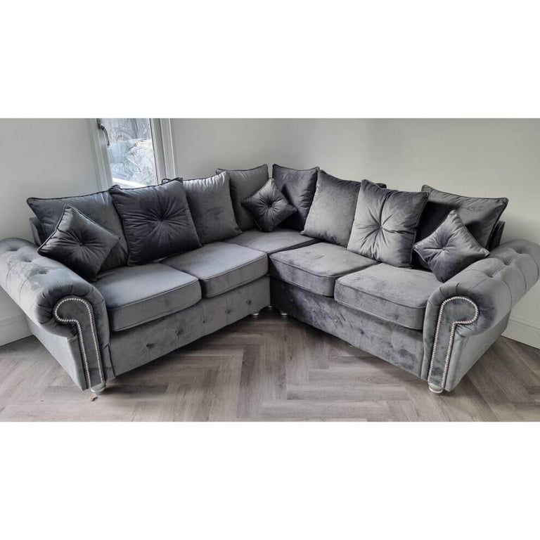 image for 🌹❤Luxuries brand new 3 seater corner sofa 2 seater ashwin velvet sofa