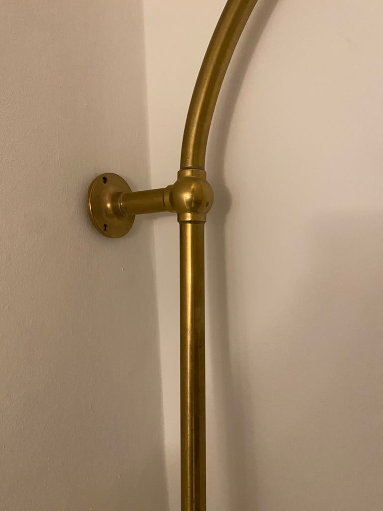 image for Great quality oval brass shower rail, good condition, limited use