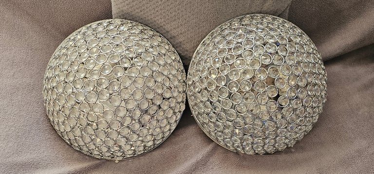 Crystal Dome Ceiling Lights ×2