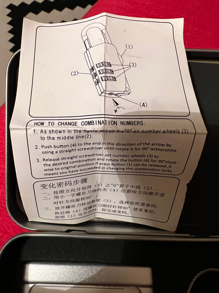 HILTON Suitcase Lock with Case, Brand NEW