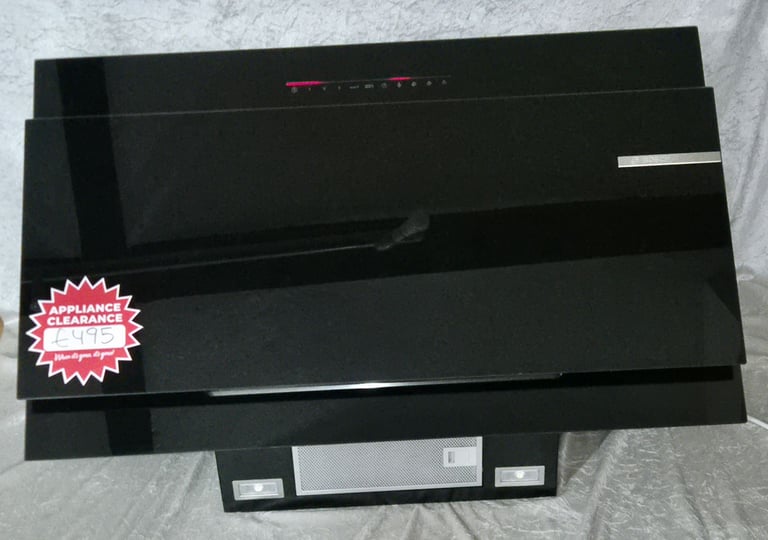image for Bosch Black Glass Angled Cooker Extractor hood - DWK97JQ60B
