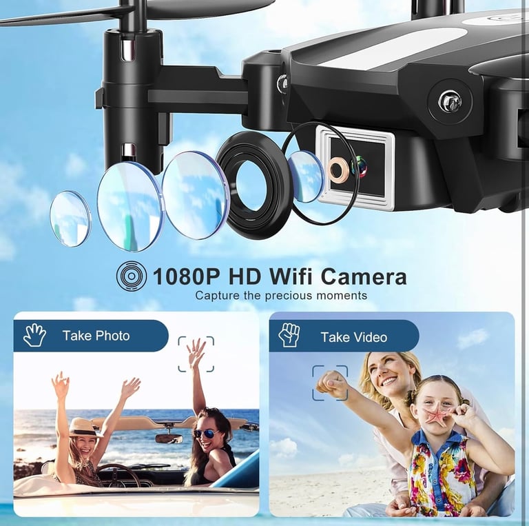 Wipkviey T25 Mini Drone for Kids with Camera 1080P HD FPV Drone, RC Quadcopter Toy & Carrying Case