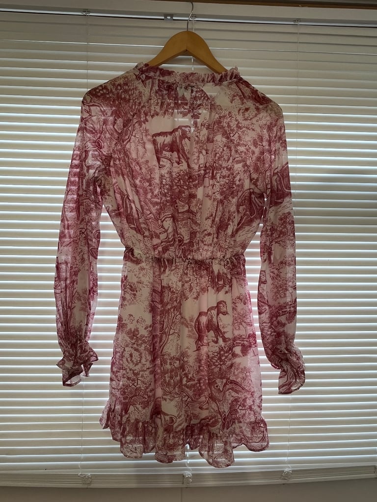 Women's Missguided Red & White Lightweight Floral Summer Dress