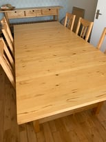 Ikea nordam extending dining table and 6 ikea chairs 