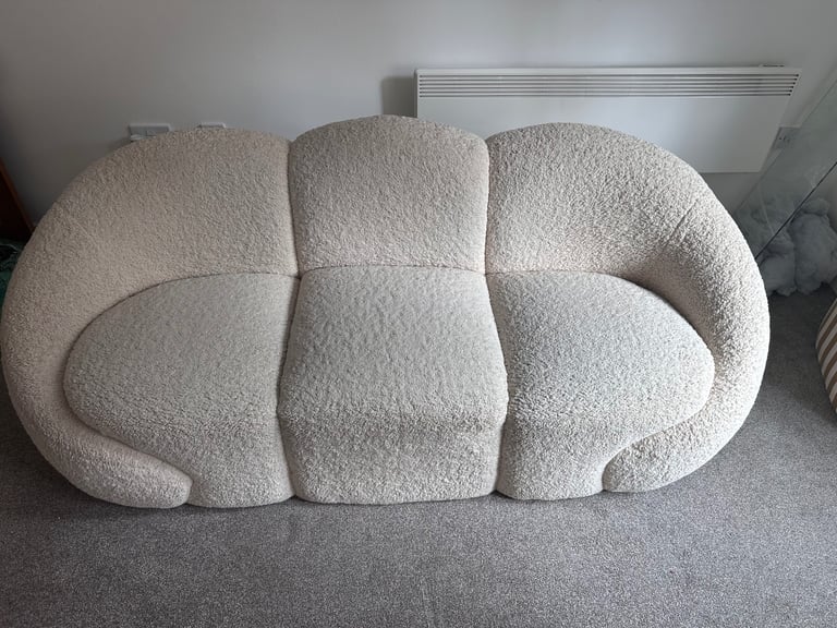 Boucle Cream cloud 3 seater sofa couch used