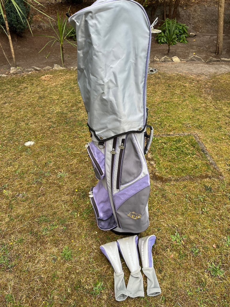 LADIES GOLDEN BEAR CART BAG + HEAD COVERS 