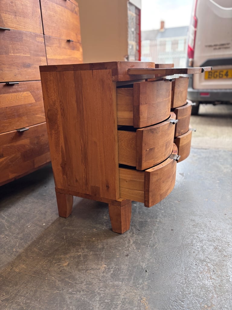 Barker and Stonehouse Rye reclaimed solid wood pair of bedside drawers ! 
