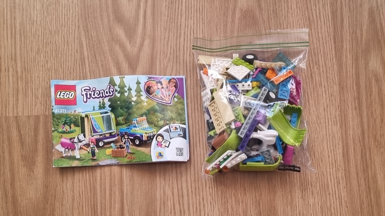 LEGO 41371 Friends Mia’s Horse Trailer Toy, Stable Extension Set, 4x4 Buggy, Mia and Emma Mini Dolls