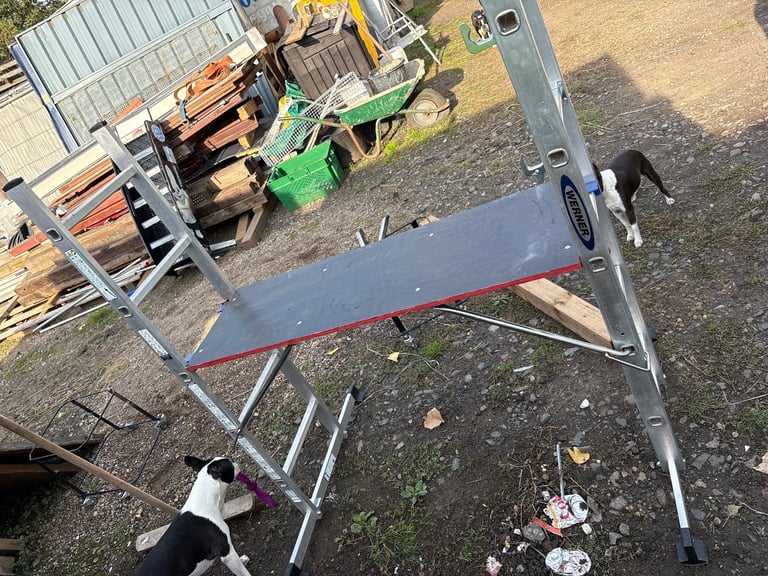 Werner Adjustable Work Platform / Mini Scaffold – Heavy Duty & Versatile