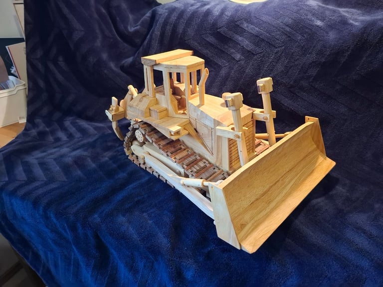 Wooden model bulldozer 