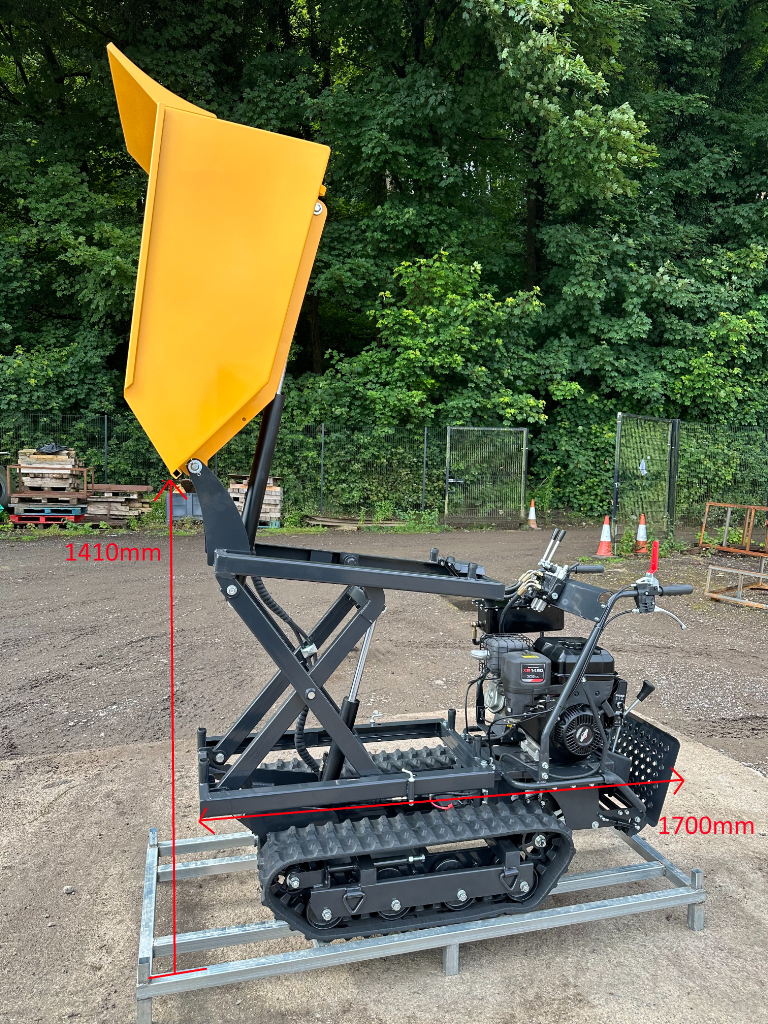Brand New 500KG Petrol High Tip Track Dumper barrow  *VIDEO * Key Start 
