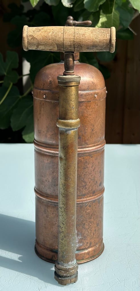 ANTIQUE FRENCH COPPER VINE SPRAYER, MURATORI PARIS GARDEN SPRAYER, H34cm - 1900s - WILL POST!