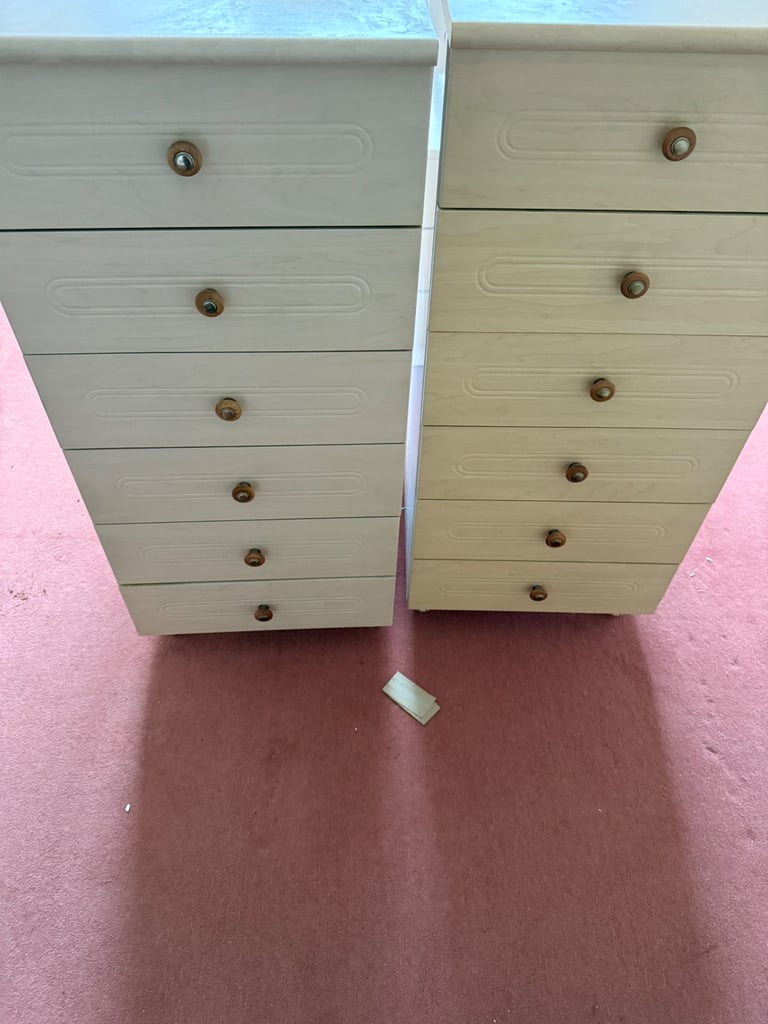 Two tall chest of draws/ dresser / makeup storage