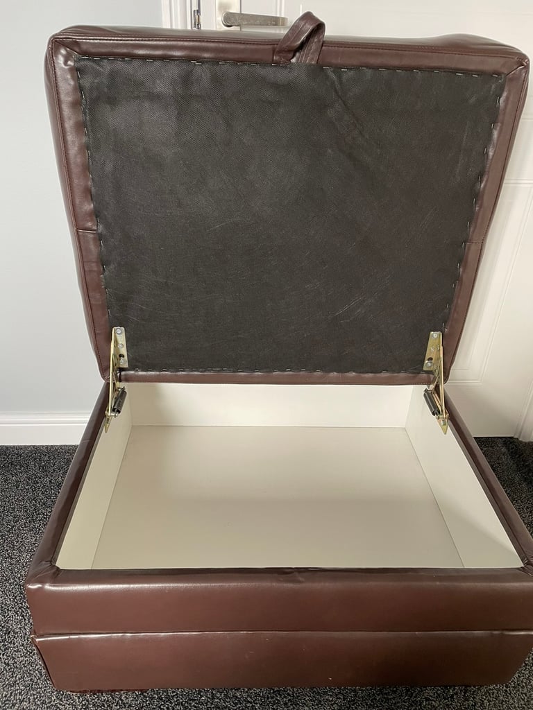Leather Storage Stool 