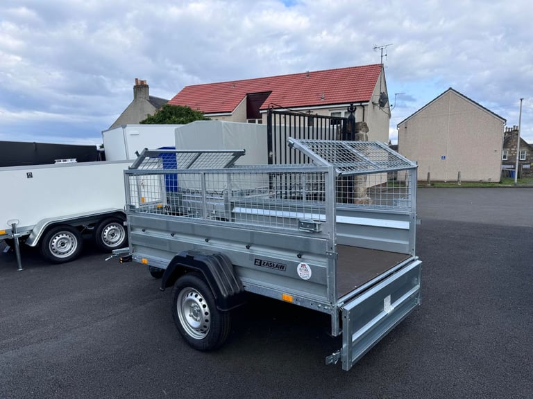 Brand New Zaslaw 205SU 7ft x 4ft single axle tipping trailer with 40cm mesh