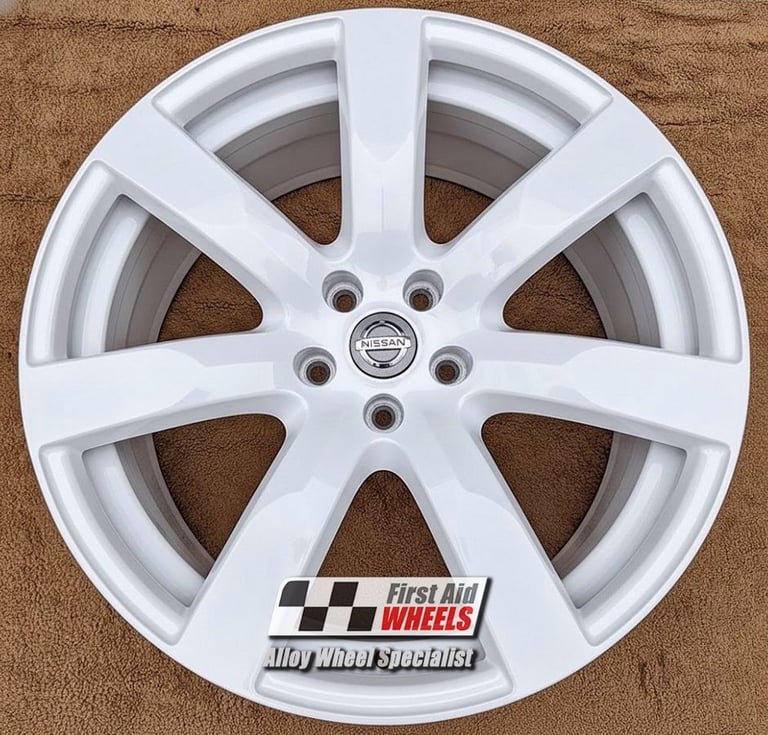 R565W Swap NISSAN GTR R35 4x 20'' GENUINE RAYS 7 SPOKE GLOSS WHITE ALLOY WHEELS