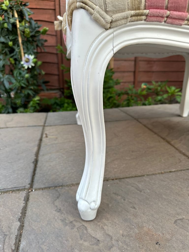 Elegant French Louis XVI Style Fabric Armchair - Great Condition