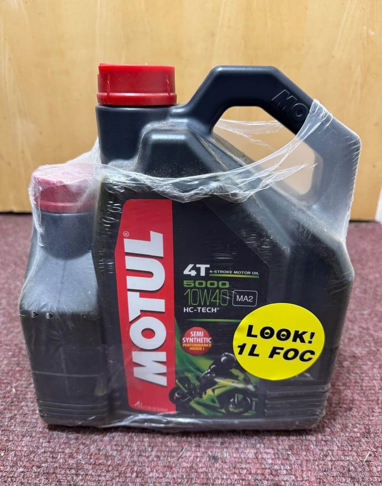Motul 5000 10W-40 4-Stroke Motorcycle Semi Synthetic Engine Oil 5Litres