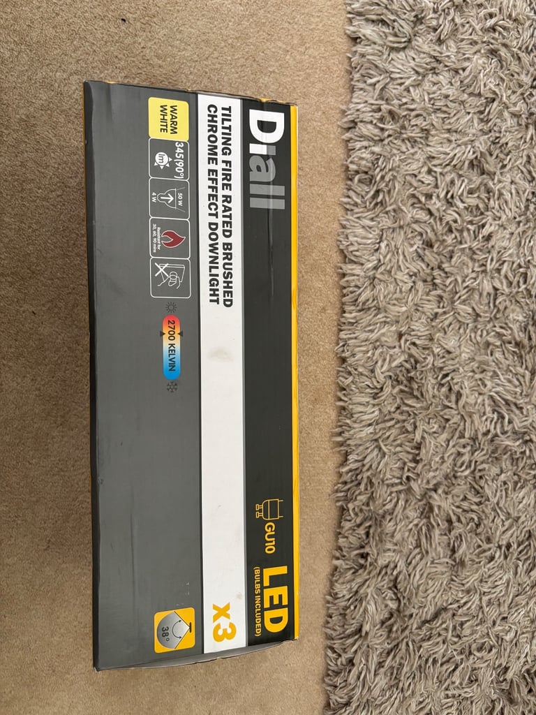 3 x Chrome Effect Downlights (New and Boxed)
