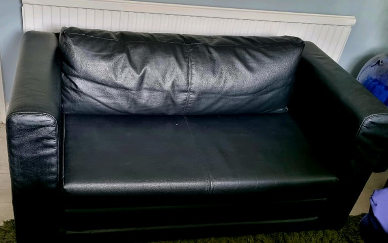 Black Faux leather Askeby IKEA sofa bed | in Eccles, Manchester | Gumtree