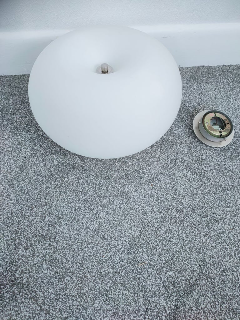 Large Opal White Glass Globe Pendant Light