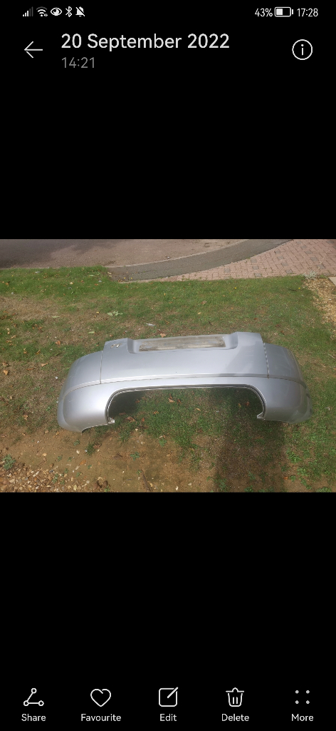 image for AUDI TT MK1 8N 225 QUATTRO REAR  BUMPER SILVER USED 