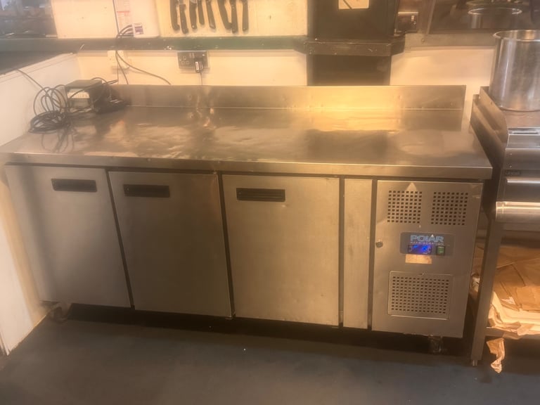 image for Three Door Prep Counter Stainless Steel Fridge