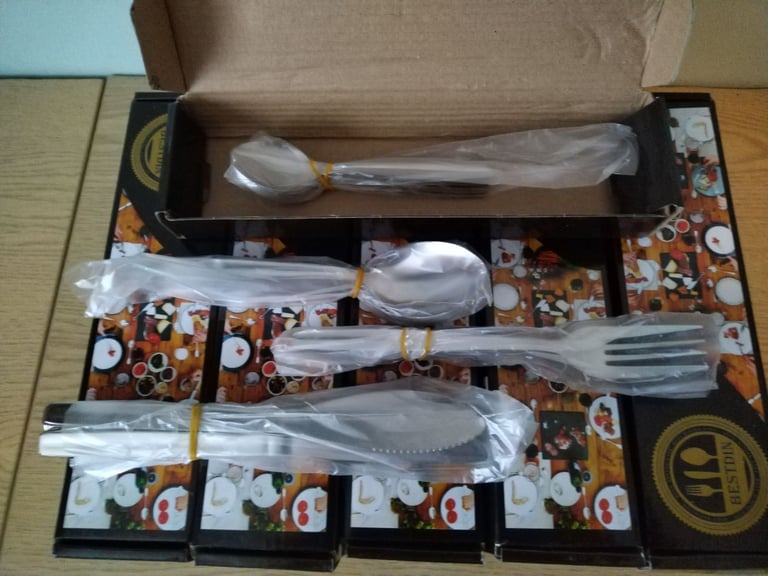BESTDIN 32 Piece Cutlery Set, New, Boxed and sealed, 15 Boxes , Excellent for Restaurant