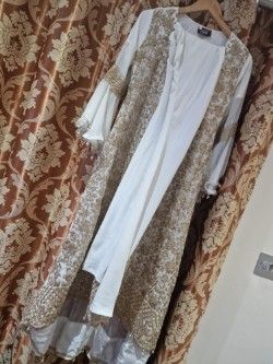 white gold chiffon 2 pce suit 
