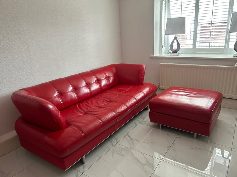 image for Red leather suite 
