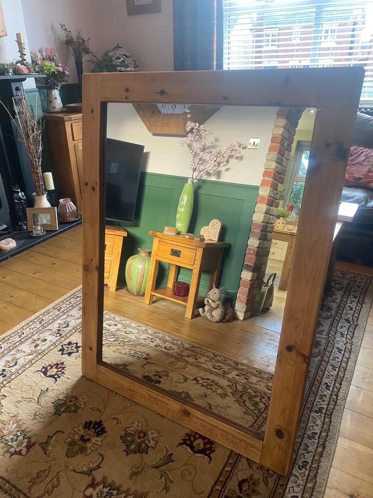 💖🪞Stunning large rustic pine Barker and Stonehouse wall mirror 