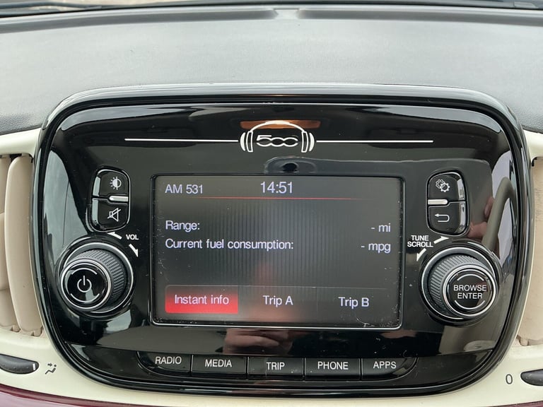 2018 Fiat 500 1.2 Lounge Hatchback 3dr Petrol Manual Euro 6 (s/s) (69 bhp) HATCHBACK Petrol Manual