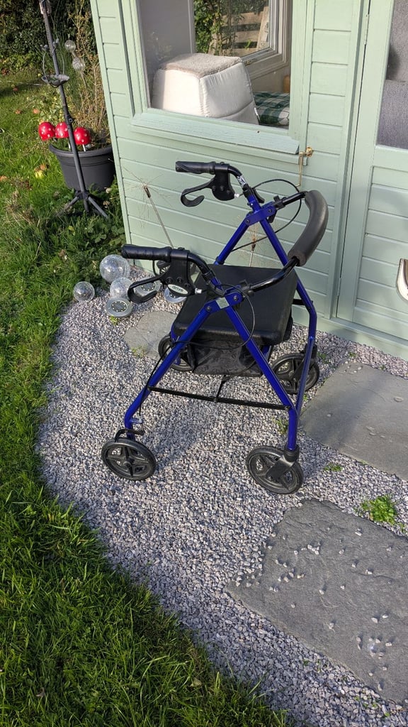 image for Folding rollator walker with seat and basket, Whitchurch, Shropshire