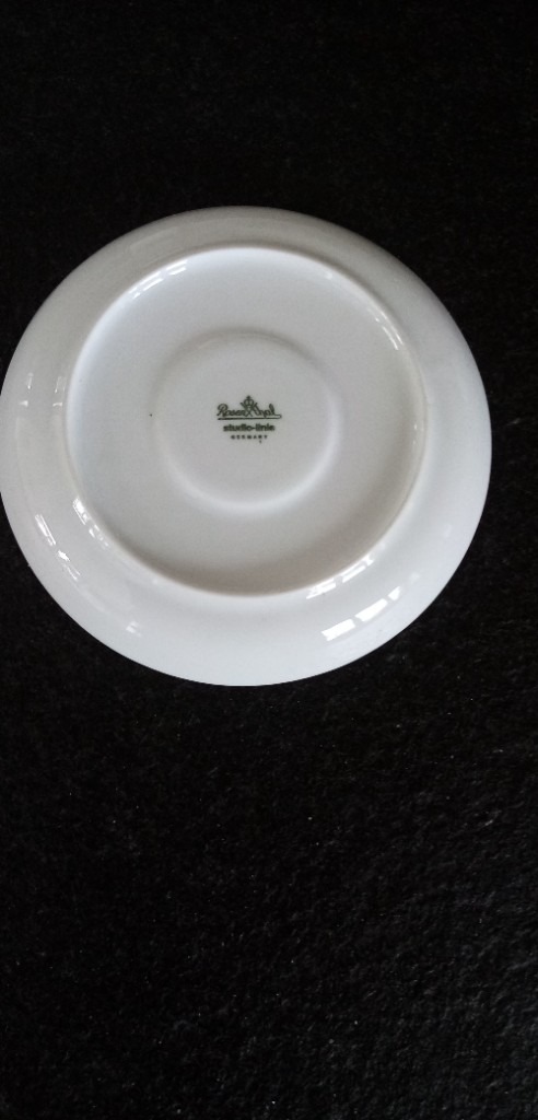 6 brand new Rosenthal White Gold Coffee Cups and Saucers.