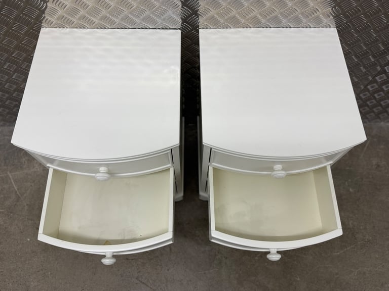 Laura Ashley Broughton pair of bedside tables white 