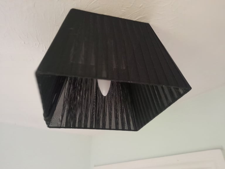Small Garden Chair And Black Ceiling Shade . £3 Each  