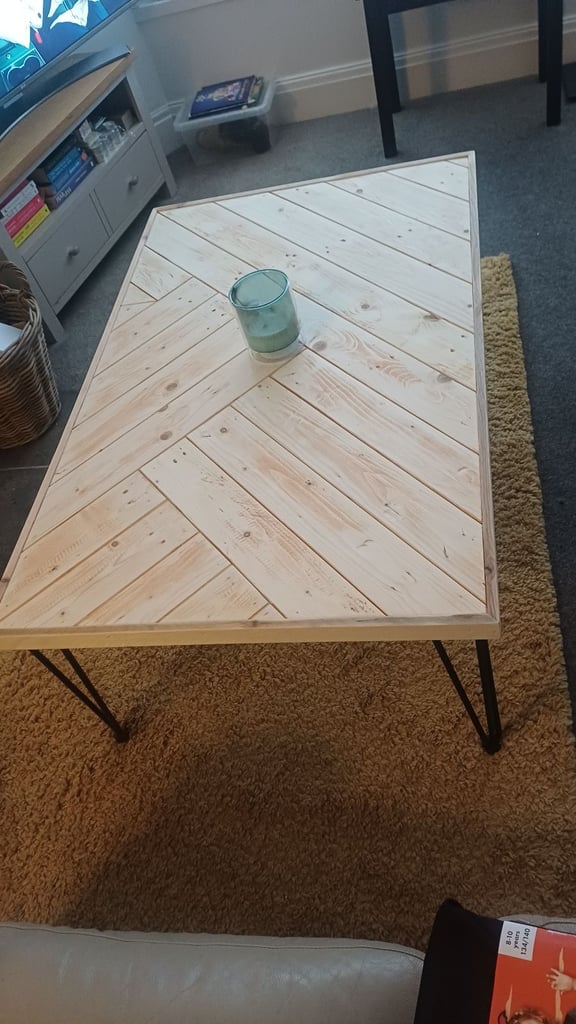 Harringbone style reclycled coffee table