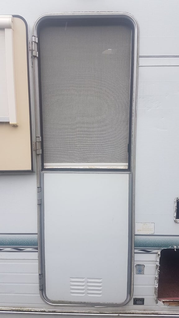 Main door fly nets for camper, caravan, motorhome or boat.