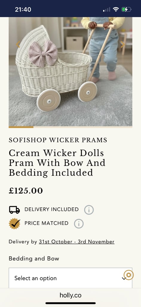Dolls Wicker Pram