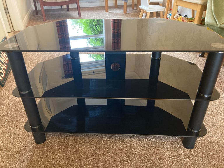 Black Glass TV stand