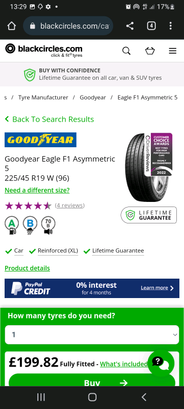 225 45 19 GoodYear tyres Like New free fit&balance open 7 days a week