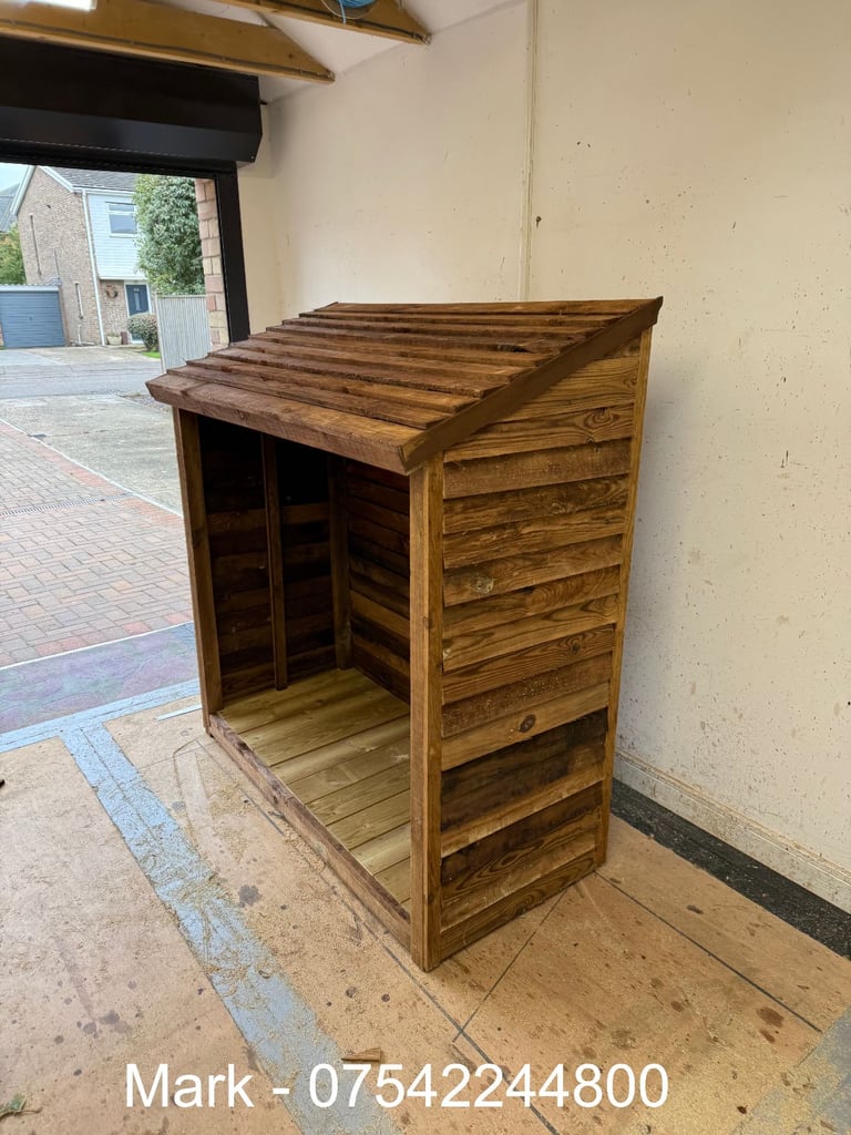 image for Log Store Garden Treated Timber Logs Storage Shelter Shed