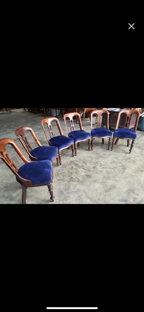 image for Antique Victorian Blue Dining Chairs