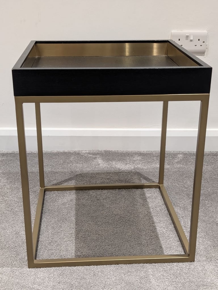 image for Black & brushed brass side table